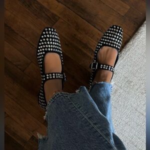 New Sam Edelman Michaela Rhinestone Mary Jane Flat